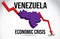 Venezuela Map Financial Crisis Economic Collapse Market Crash Global Meltdown Vector
