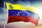 Venezuela national flag waving at sunrise time