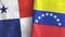 Venezuela and Panama two flags textile cloth 3D rendering