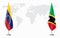 Venezuela and Saint Kitts and Nevis flags for official meeti
