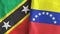 Venezuela and Saint Kitts and Nevis two flags textile cloth 3D rendering