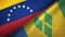 Venezuela and Saint Vincent and the Grenadines two flags textile cloth