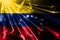 Venezuela shining fireworks sparkling flag. New Year 2019 and Christmas futuristic shiny party concept flag.