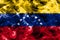 Venezuela smoke flag isolated on a black background