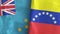 Venezuela and Tuvalu two flags textile cloth 3D rendering