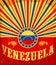 Venezuela vintage old poster with venezuelan flag colors