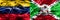 Venezuela vs Burundi colorful concept smoke flags placed side by side.