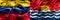 Venezuela vs Kiribati colorful concept smoke flags placed side by side.