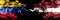 Venezuela vs Latvia, Latvian smoky mystic flags placed side by side. Thick colored silky smoke flags of Venezuela and Latvia,