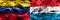 Venezuela vs Luxembourg colorful concept smoke flags placed side by side.