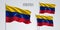 Venezuela waving flag set of vector illustration