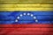 Venezuelan flag painted on wooden boards
