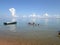 Venezuelan native boat resting on a quiet beach