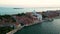 Venice from above, aerial view of Giudecca and Chiesa del Santissimo Redentore