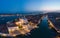 Venice from above with drone, Aerial drone photo of iconic and unique Saint Mark`s square or Piazza San Marco featuring