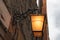 Venice alley lamp, warm yellow, horizontal orientation