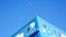 Venice Beach blue building edge and blue sky