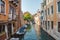 Venice, beautiful romantic italian city on sea with great canal and gondolas