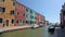 Venice, Bruno Island. Colorful houses along the canals of Bruno Island