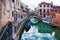 Venice, Burano island small canal and bridge