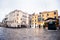 Venice. Calle Gritti Street in Venice. Italy. Facade of Restaurant Giglio and Hotel Ala. Early Morning