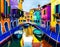 Venice canal, Italy - Generative AI