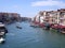 Venice Canale Grande with boat traffic and architecture