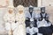 Venice Carnival, Italy. Group in costume at Doges Palace