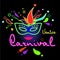 Venice Carnival. Neon background for design and greeting cards.