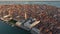 Venice city, aerial view of St. Mark's Square, Basilica and Doge's Palace, Italy