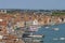 Venice city and water transport from St. Marks square in Venice, Italy. harbour