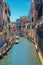 Venice cityscape with narrow water canal