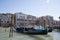 Venice cityscape view on Grand canal with colorful buildings and boats at the sunrise. beautiful gondolas in the canals of Venice