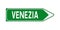 Venice direction road sign in Italian language