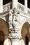 Venice, Doge palace white sculptures and capital in Italy