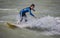 VENICE, FL - February 7 - High waves due to unusual storm brought out the surfers on Venice Beach on Florida`s Gulf Coast on Feb 7