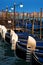 Venice gondolas by night