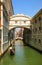 Venice. Gondolas passing over Bridge of Sighs