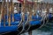 Venice gondolas at the pier