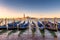 Venice Gondolas at sunrise, Venice, Italy