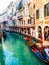 Venice gondolier and gondola