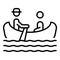 Venice gondolier icon outline vector. Gondola boat