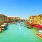 Venice grand canal or Canal Grande, view from Rialto bridge. Italy