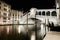 Venice grand canal, Rialto bridge night view. Italy