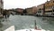 Venice, Grand Canal, view from the boat. Venetian bridge and architecture, Italian culture. Moving picture