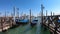 Venice - Group of gondolas moored by Saint Mark square in city of Venice, Veneto, Northern Italy