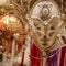 Venice, Italy - 14 Nov, 2022: Ornate Venetian Carnival Masks on sale in a tourist shop in Venice