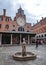 Venice, Italy - 15 Nov, 2022: Campo San Giacomo di Rialto and Church clock