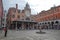 Venice, Italy - 15 Nov, 2022: Campo San Giacomo di Rialto and Church clock