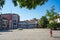 Venice, Italy - 30 June 2018: People walking at Campo S.Silvestro parochia in Venice, Italy